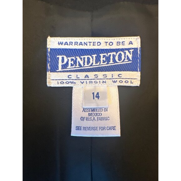 Pendleton Womens Classic Blazer Size 14 Virgin Wool Black Classic Career - Picture 2 of 5
